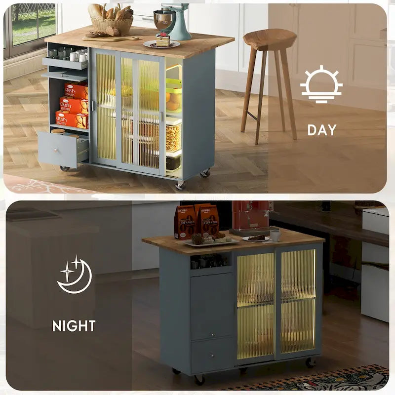 Kitchen Island With Drop Leaf(no include stool)