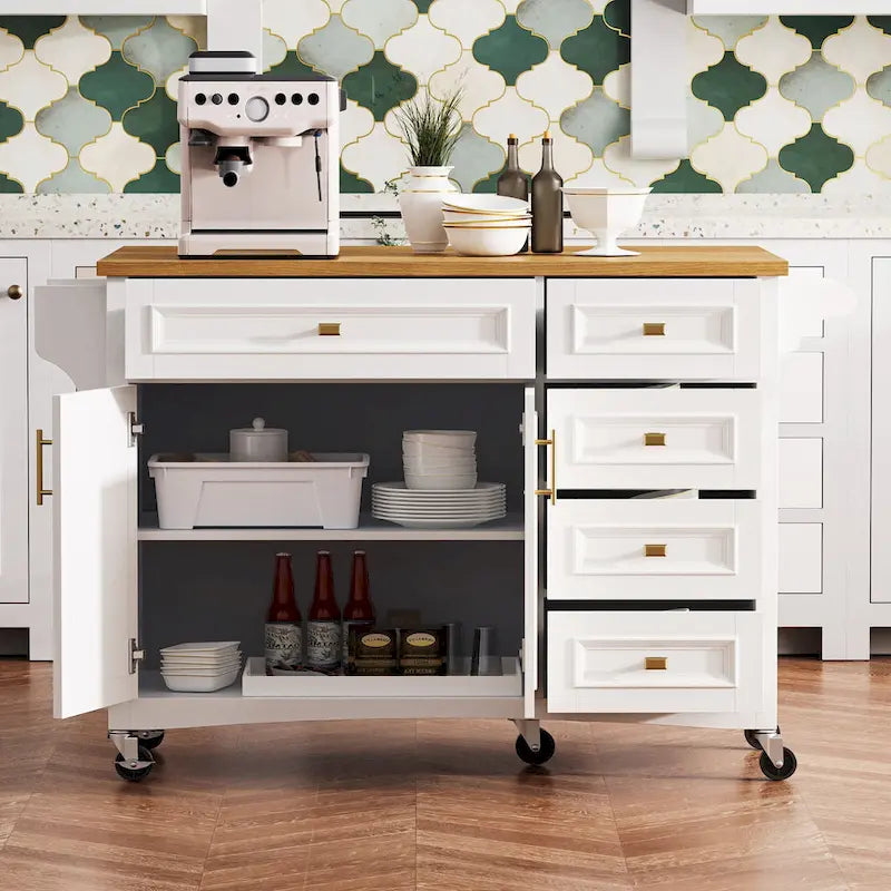 52 Kitchen Island With Drop Leaf(no include stool)