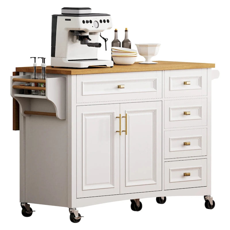 52 Kitchen Island With Drop Leaf(no include stool)