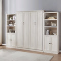Space-Saving Modern Murphy Bed with Dual Piston Lift - Foldable Platform Bed Convertible Hidden Cabinet Design Cube Cabinet Bed
