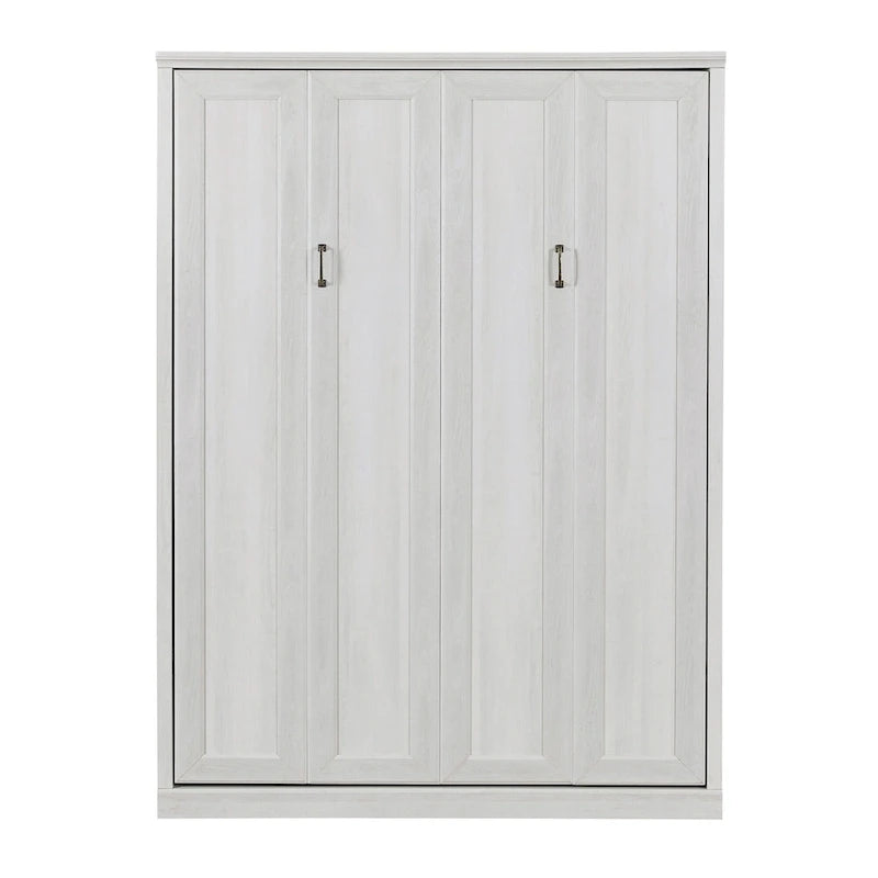 Space-Saving Modern Murphy Bed with Dual Piston Lift - Foldable Platform Bed Convertible Hidden Cabinet Design Cube Cabinet Bed