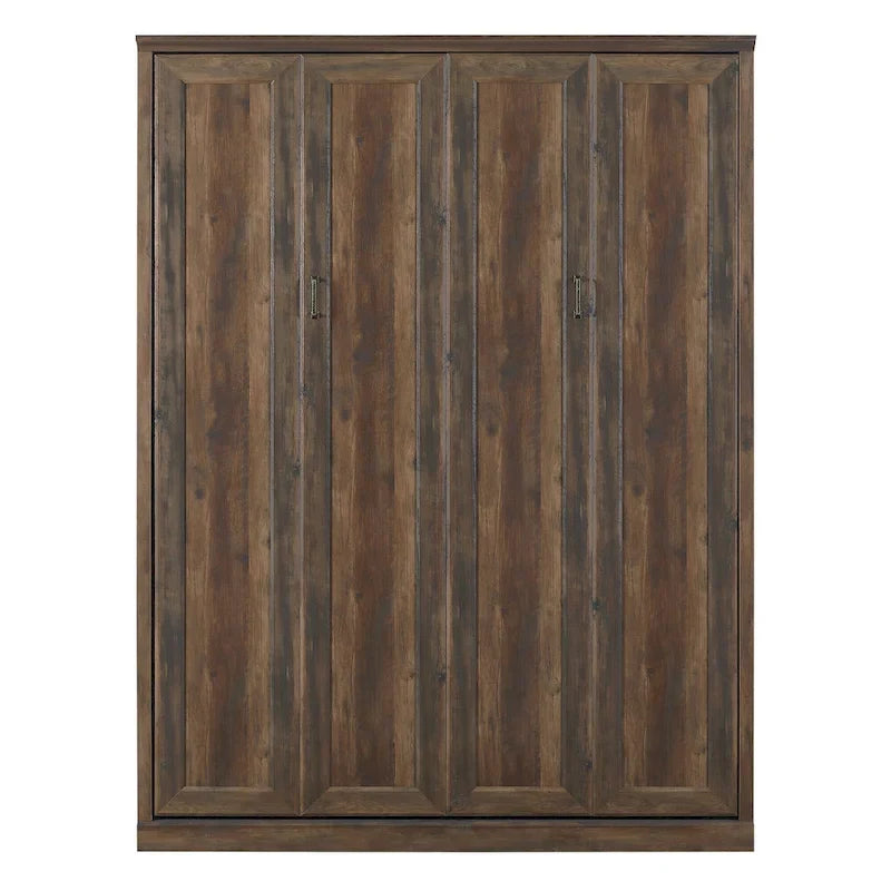Space-Saving Modern Murphy Bed with Dual Piston Lift - Foldable Platform Bed Convertible Hidden Cabinet Design Cube Cabinet Bed