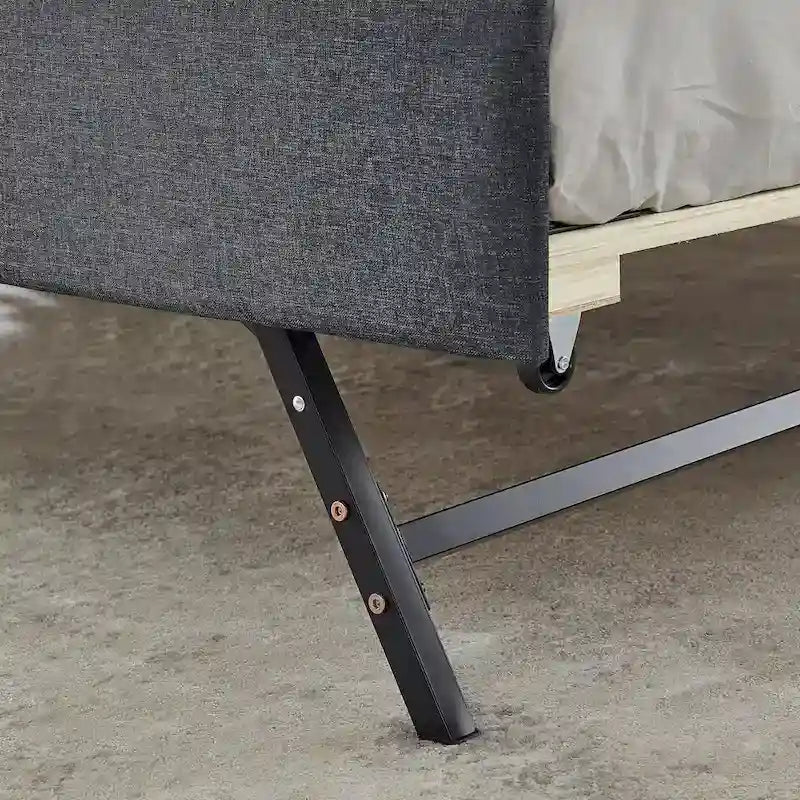 Twin Size Upholstery Daybed with Erectable Trundle and USB