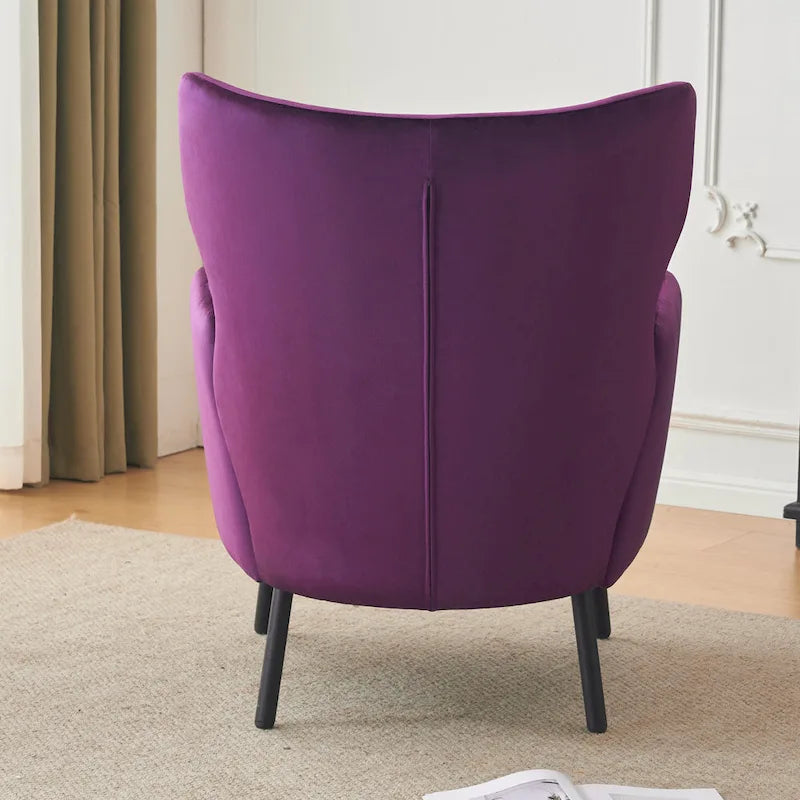 32 Wing Back Velvet Accent Chair
