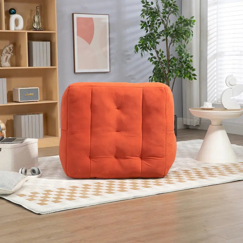 Modern 38.5 Velvet Upholstered Accent Chair with Memory Foam and Ottoman for Living Room