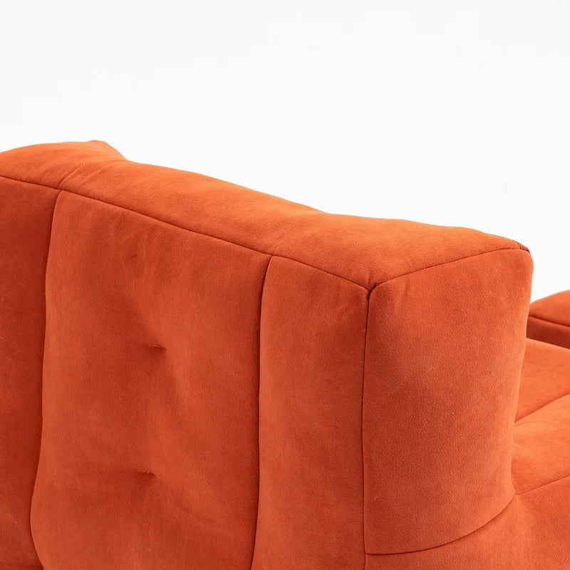 Modern 38.5 Velvet Upholstered Accent Chair with Memory Foam and Ottoman for Living Room