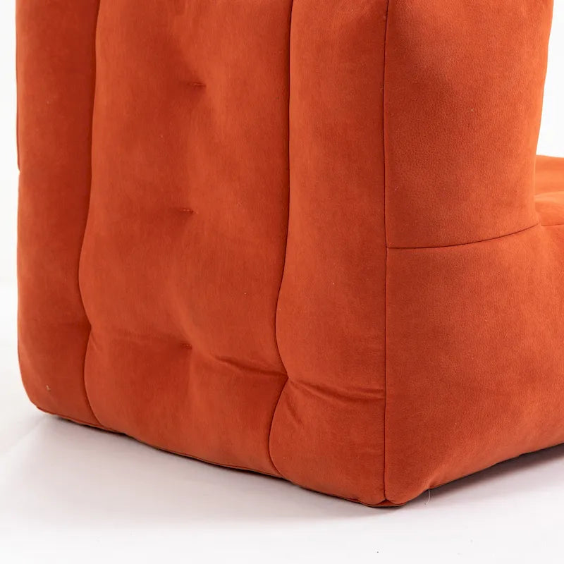 Modern 38.5 Velvet Upholstered Accent Chair with Memory Foam and Ottoman for Living Room