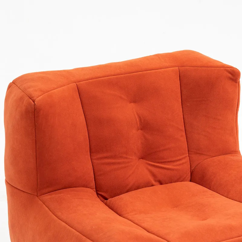 Modern 38.5 Velvet Upholstered Accent Chair with Memory Foam and Ottoman for Living Room