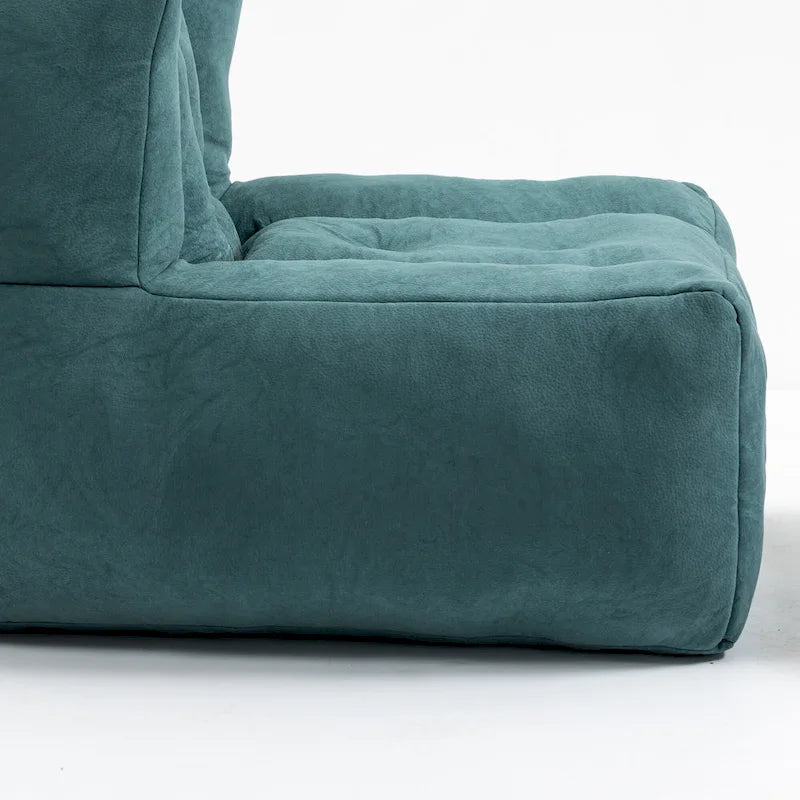 Modern 38.5 Velvet Upholstered Accent Chair with Memory Foam and Ottoman for Living Room