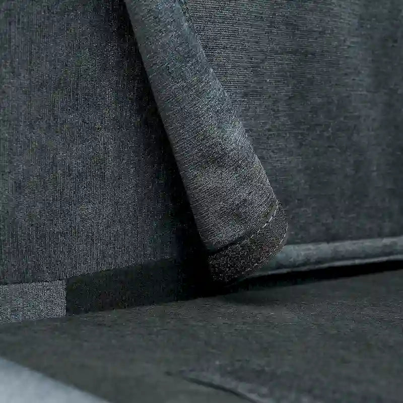 Grey 107.87 4-Seater Sectional Sofa with Removable Cushions, Movable Ottoman, and Storage Armrest Bag