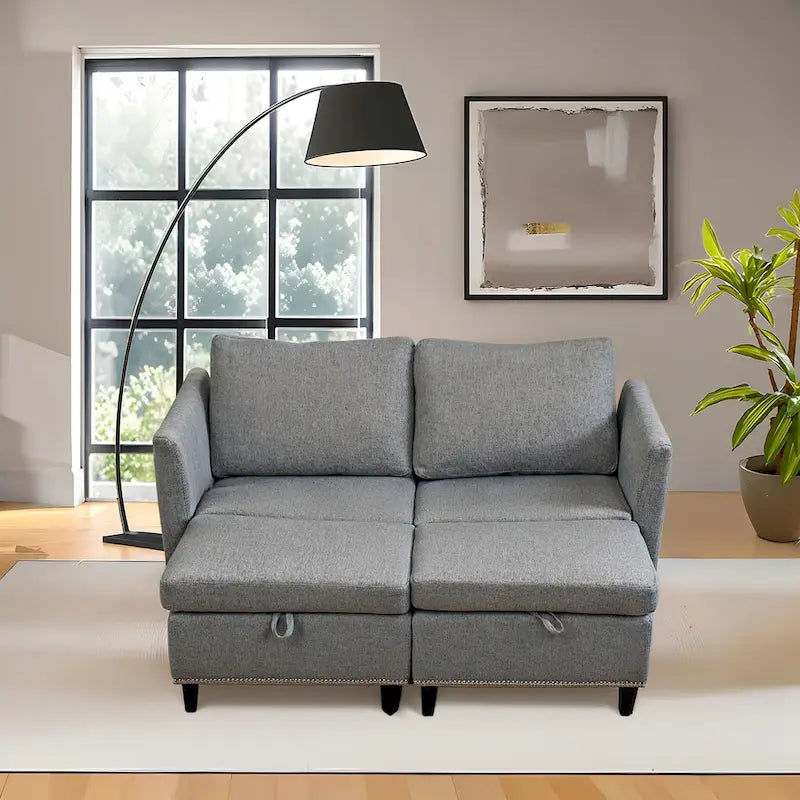 100 Spacious U-Shaped 6 Seater Sectional Sofa with Storage, Reversible Chaise and Comfortable Deep Cushions