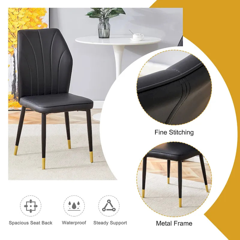 Modern Style 5-Piece Dining Set with Rectangular Table and 4 Widened Backrest Dining Chairs