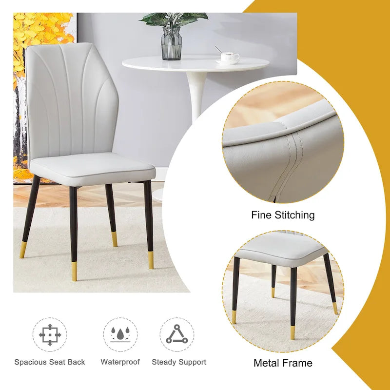 Modern Style 5-Piece Dining Set with Rectangular Table and 4 Widened Backrest Dining Chairs