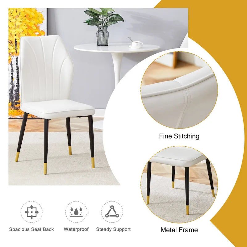 Modern Style 5-Piece Dining Set with Rectangular Table and 4 Widened Backrest Dining Chairs