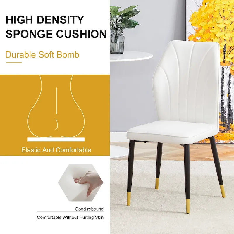 Modern Style 5-Piece Dining Set with Rectangular Table and 4 Widened Backrest Dining Chairs