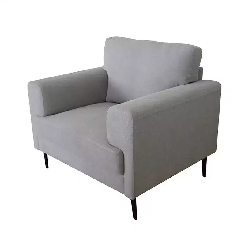 41" Kyrene Chair Light Gray Linen - Acme Furniture: Upholstered Metal-Legged Accent Armchair