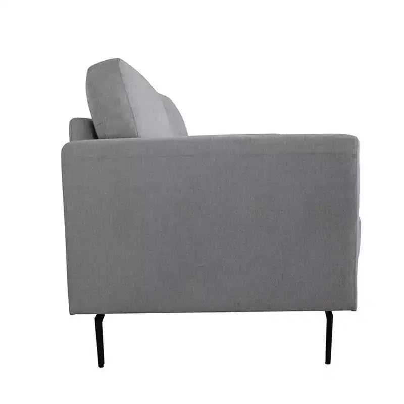 Fauteuil d'appoint en lin gris clair avec pieds en métal