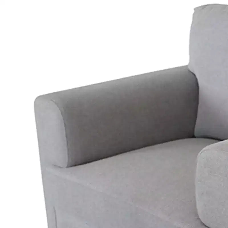 Fauteuil d'appoint en lin gris clair avec pieds en métal