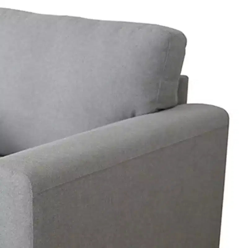 Fauteuil d'appoint en lin gris clair avec pieds en métal
