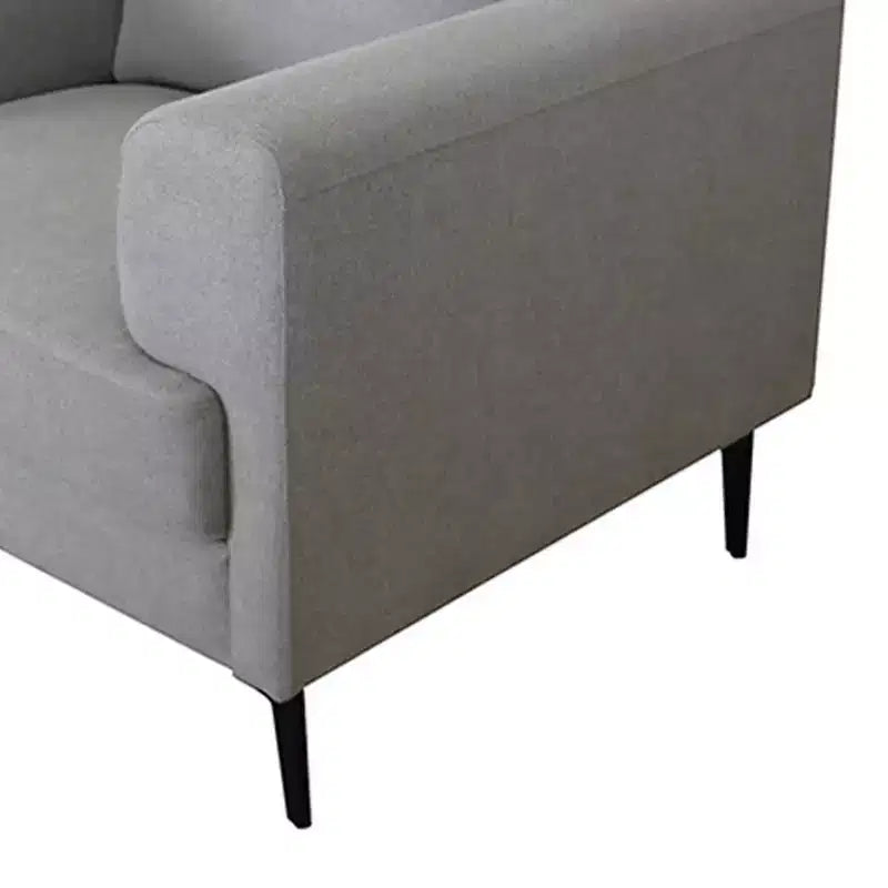 Fauteuil d'appoint en lin gris clair avec pieds en métal