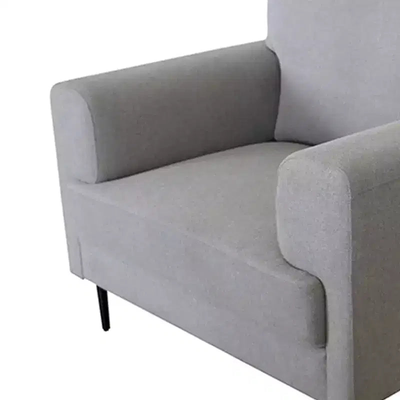 Fauteuil d'appoint en lin gris clair avec pieds en métal