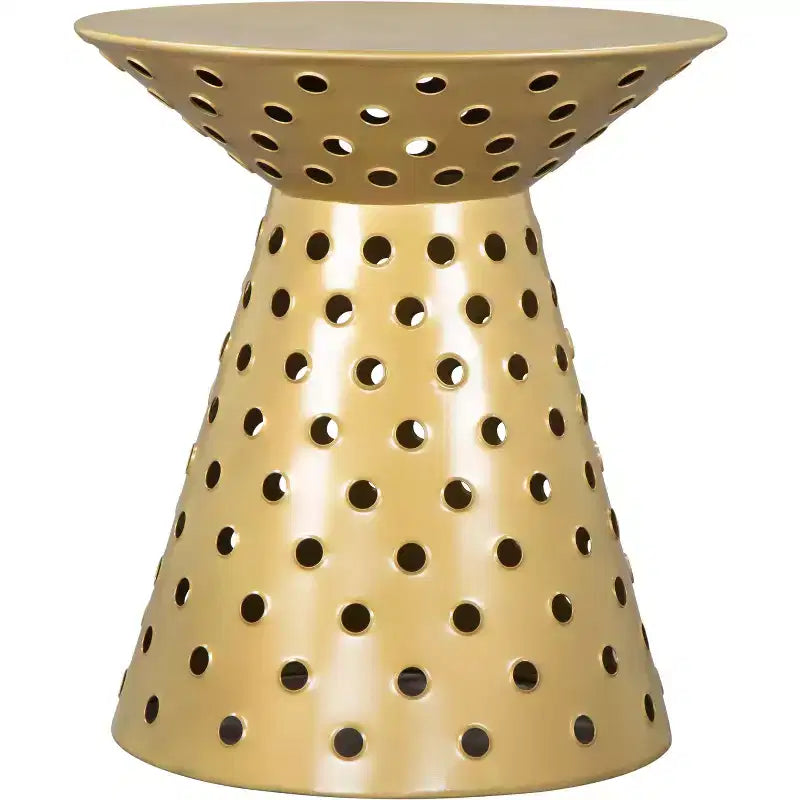 Table d'appoint en fer doré : Piédestal, Moderne Aucun assemblage requis, Capacité de 100 kg