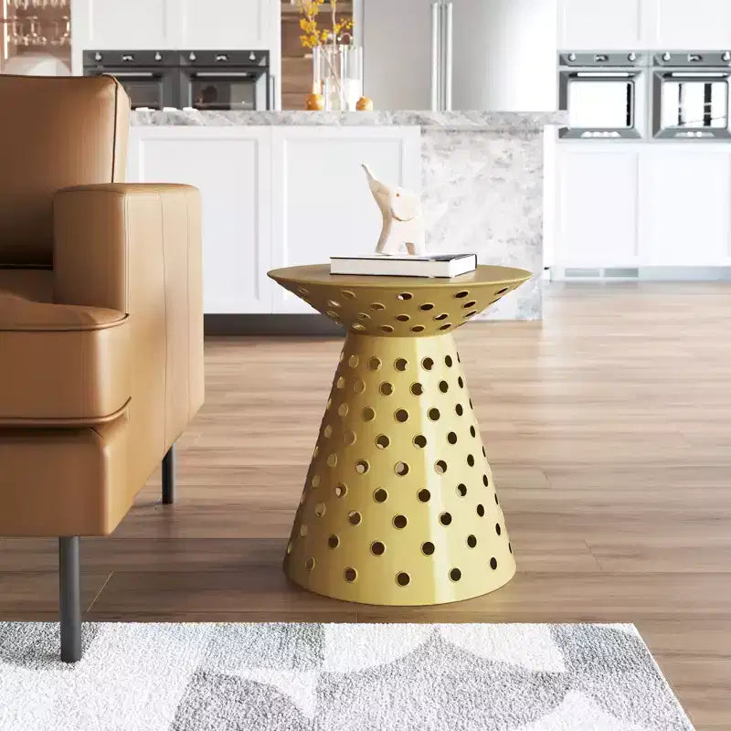Table d'appoint en fer doré : Piédestal, Moderne Aucun assemblage requis, Capacité de 100 kg