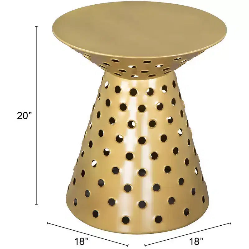 Table d'appoint en fer doré : Piédestal, Moderne Aucun assemblage requis, Capacité de 100 kg