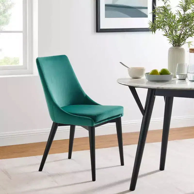 Chaise de salle à manger en velours haute performance