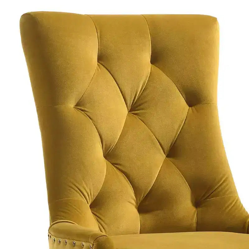 Chaise de salle à manger capitonnée avec clous décoratifs