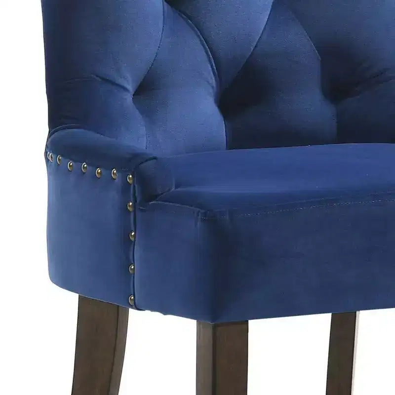 Chaise de salle à manger capitonnée avec clous décoratifs