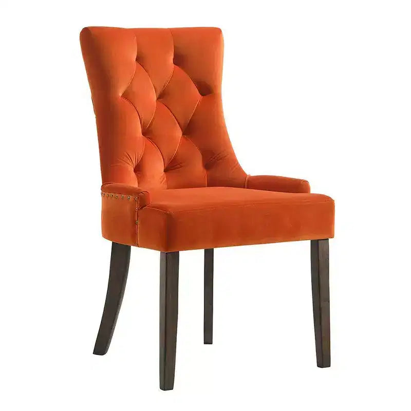 Chaise de salle à manger capitonnée avec clous décoratifs