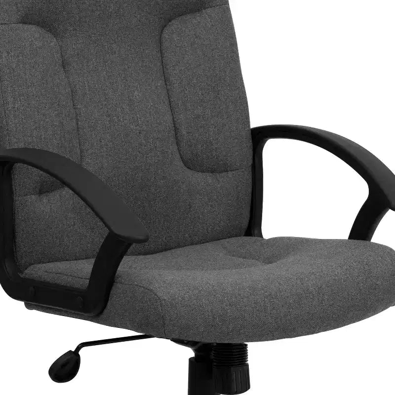 Chaise de bureau pivotante de direction à dossier mi-haut en tissu avec accoudoirs en nylon
