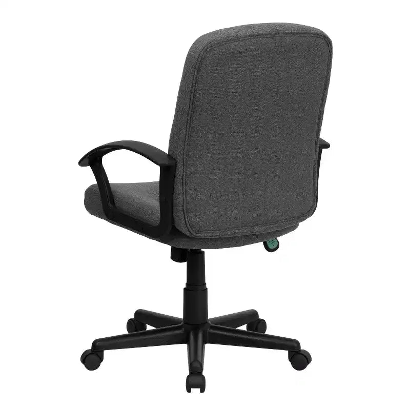 Chaise de bureau pivotante de direction à dossier mi-haut en tissu avec accoudoirs en nylon
