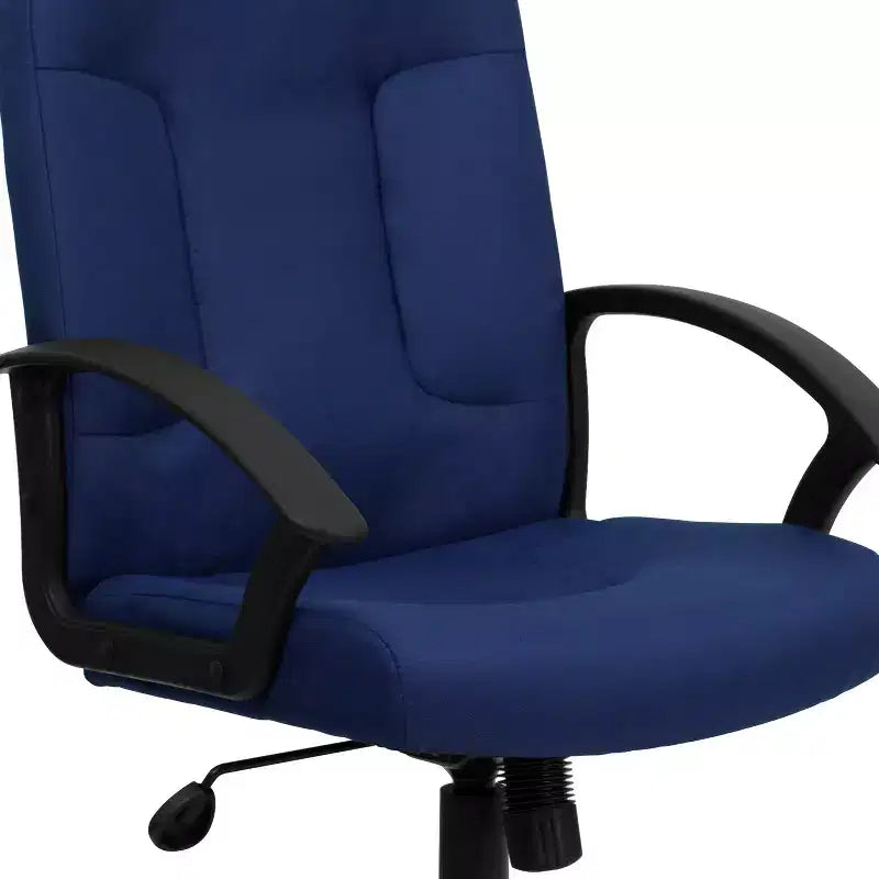 Chaise de bureau pivotante de direction à dossier mi-haut en tissu avec accoudoirs en nylon
