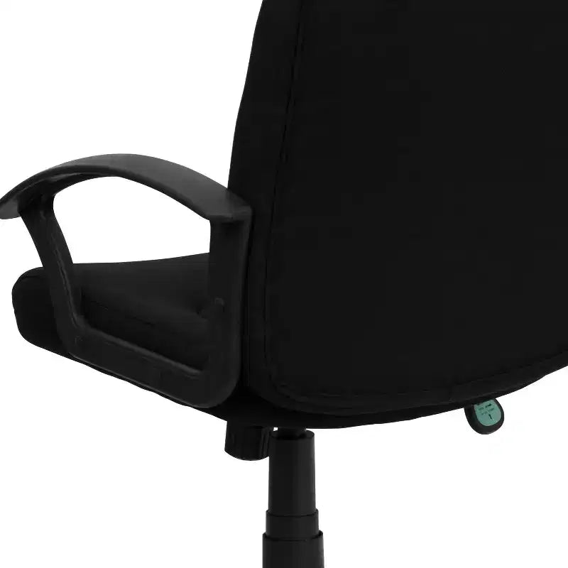 Chaise de bureau pivotante de direction à dossier mi-haut en tissu avec accoudoirs en nylon