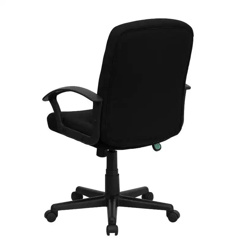 Chaise de bureau pivotante de direction à dossier mi-haut en tissu avec accoudoirs en nylon