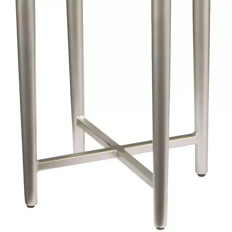 Table d'appoint ronde moderne en fer 14 avec plateau en pinwheel gris argenté pour salon, chambre, chevet, entrée, bureau