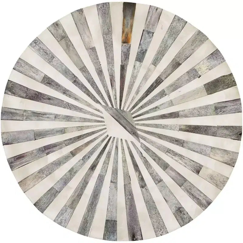 Table d'appoint ronde moderne en fer 14 avec plateau en pinwheel gris argenté pour salon, chambre, chevet, entrée, bureau