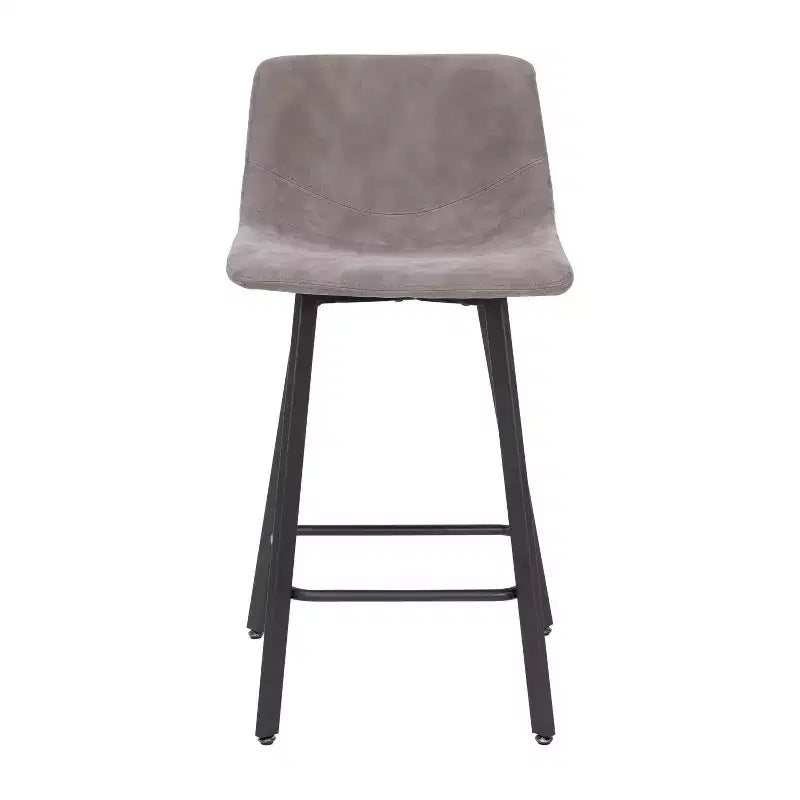 Lot de Deux Tabourets de Bar Modernes Rembourrés de 24 pouces, Armatures en Métal Mat et Patins en Plastique