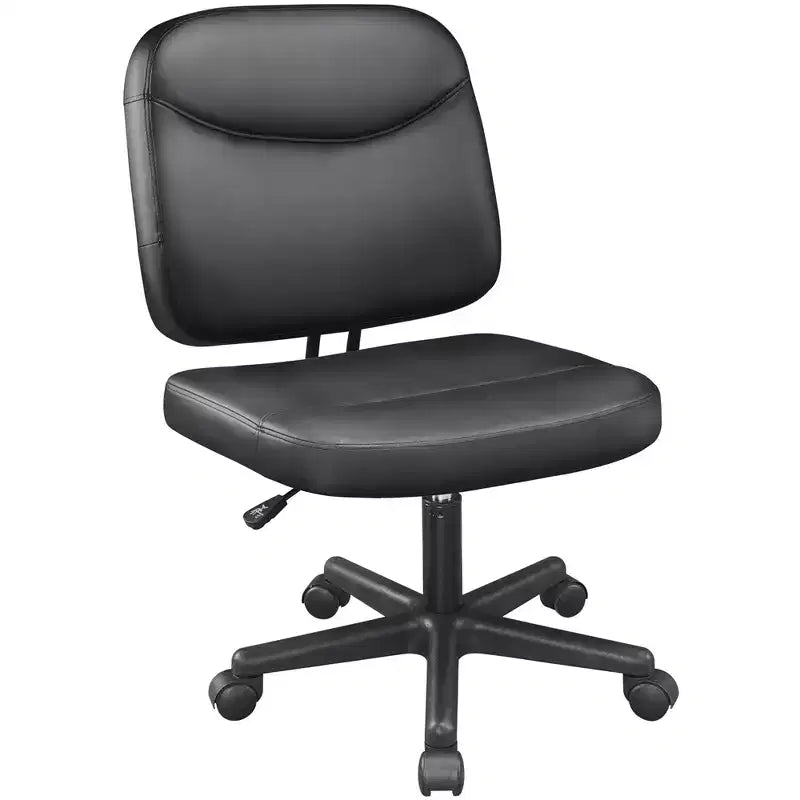 Yaheetech Armless Office Chair Mid-Back Task Chair Adjustable Desk Chair,Black