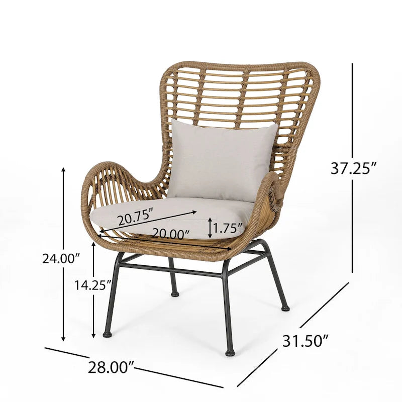 Montana Indoor Wicker Club Chairs with Cushions (Set of 2) by Christopher Knight Home
