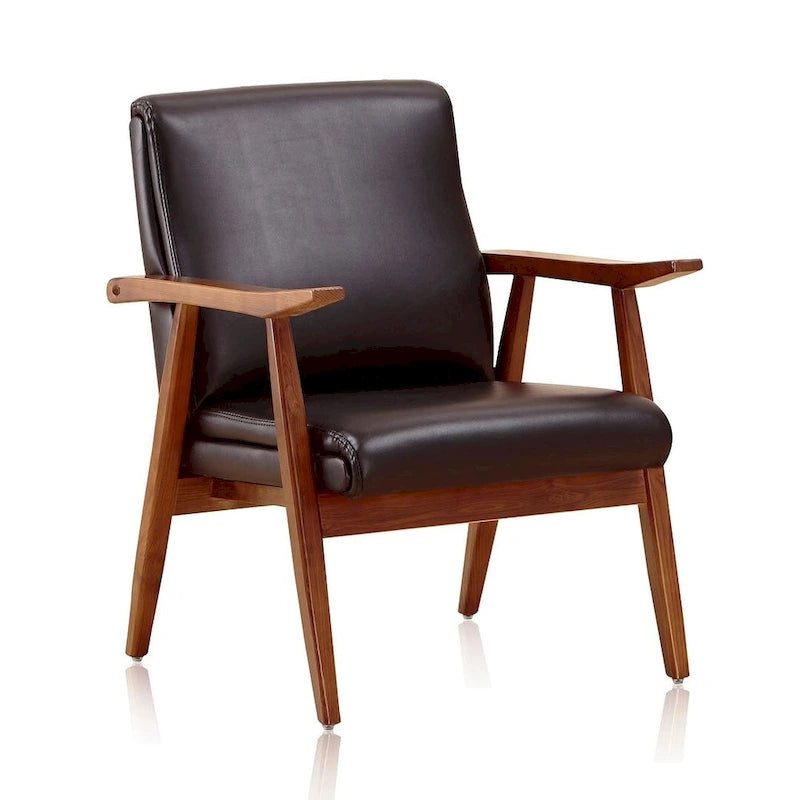 Manhattan Comfort ArchDuke Amber Faux Leather Accent Chair (Set of 2)