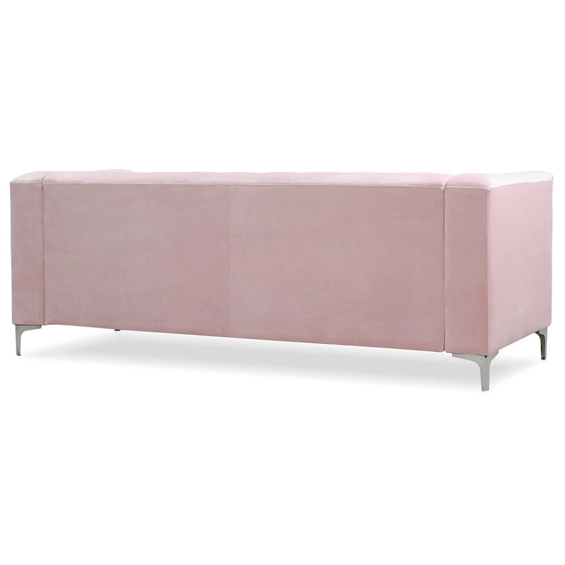 Pompano 83 in. Tufted Velvet Sectional with 2-Throw Pillow - 83L x 58W x 31H