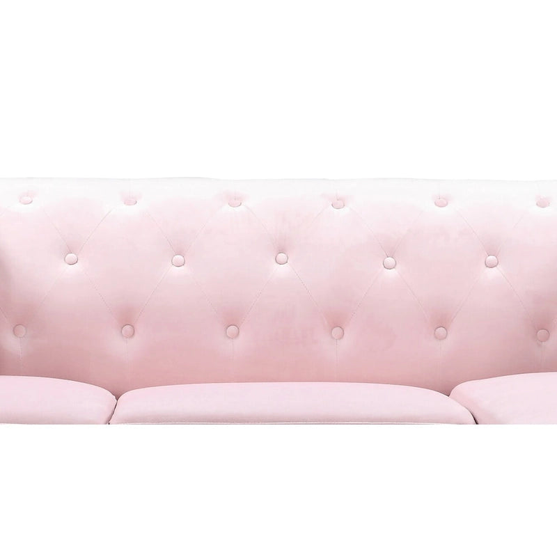 Pompano 83 in. Tufted Velvet Sectional with 2-Throw Pillow - 83L x 58W x 31H