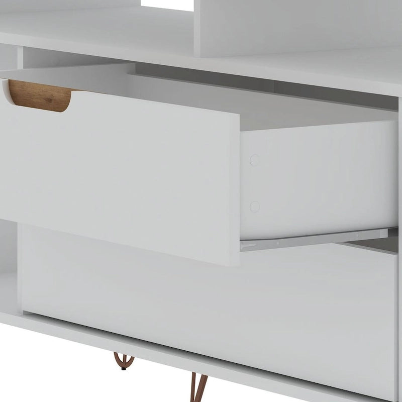 Manhattan Comfort Rockefeller 62.99 In. Metal Leg Media Cabinet Console