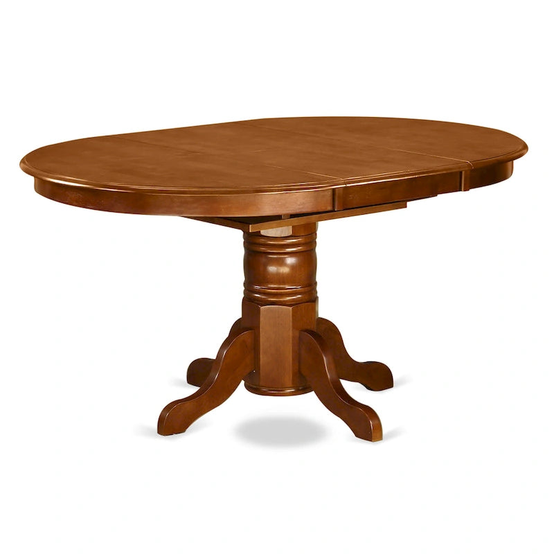 East West Furniture 5 Piece Dining Table Set- an Oval Kitchen Table and 4 Kitchen Dining Chairs, Saddle Brown (Seats Options)