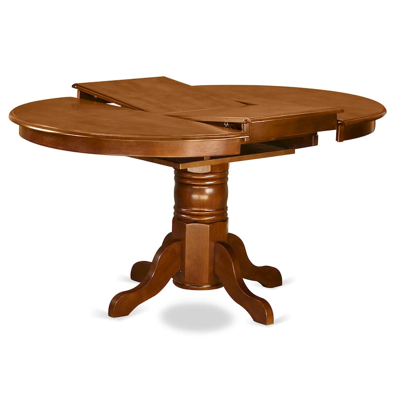 East West Furniture 5 Piece Dining Table Set- an Oval Kitchen Table and 4 Kitchen Dining Chairs, Saddle Brown (Seats Options)