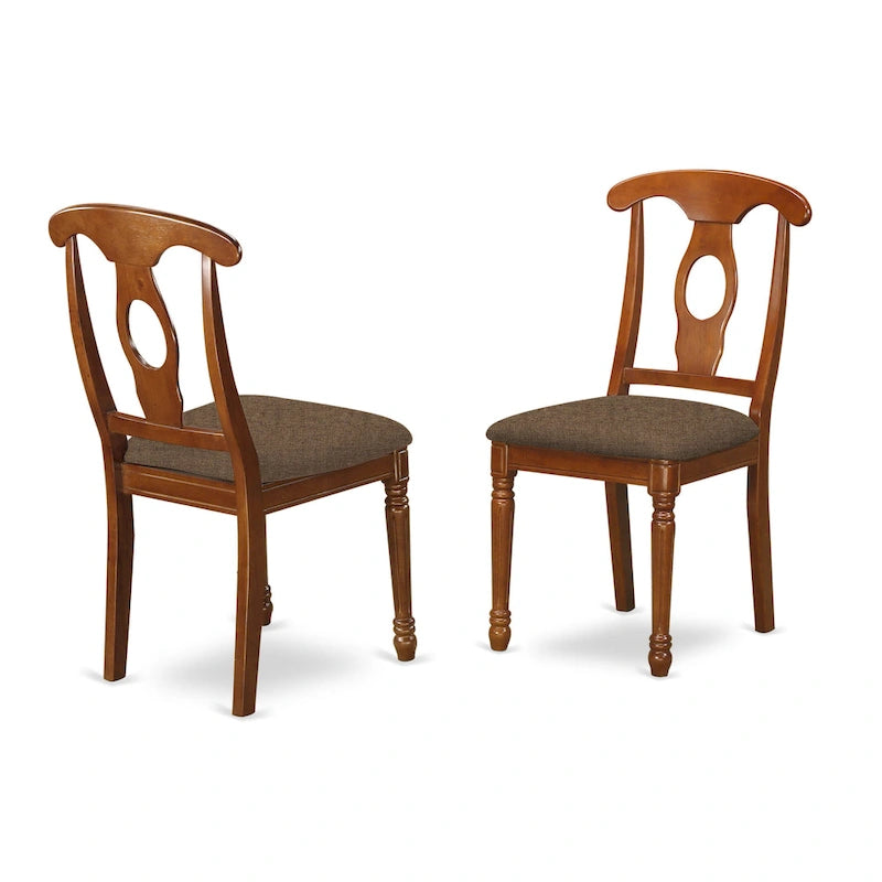 East West Furniture 5 Piece Dining Table Set- an Oval Kitchen Table and 4 Kitchen Dining Chairs, Saddle Brown (Seats Options)