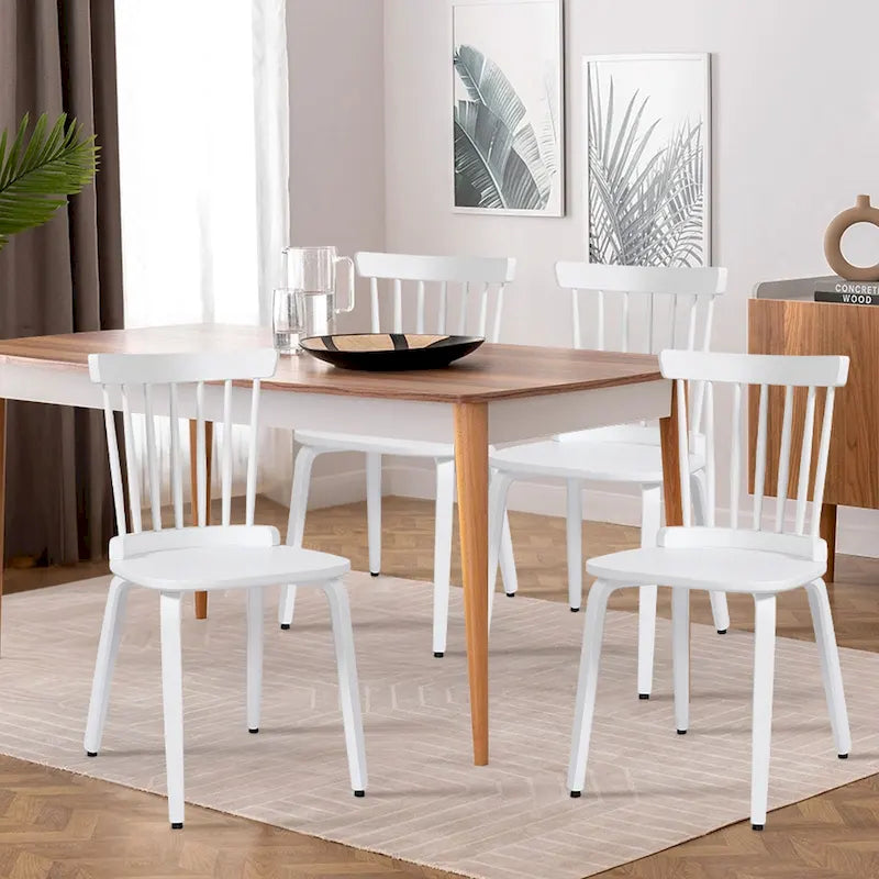 Solid Wood Slat Back Windsor Dining Chairs, Set of 2/4